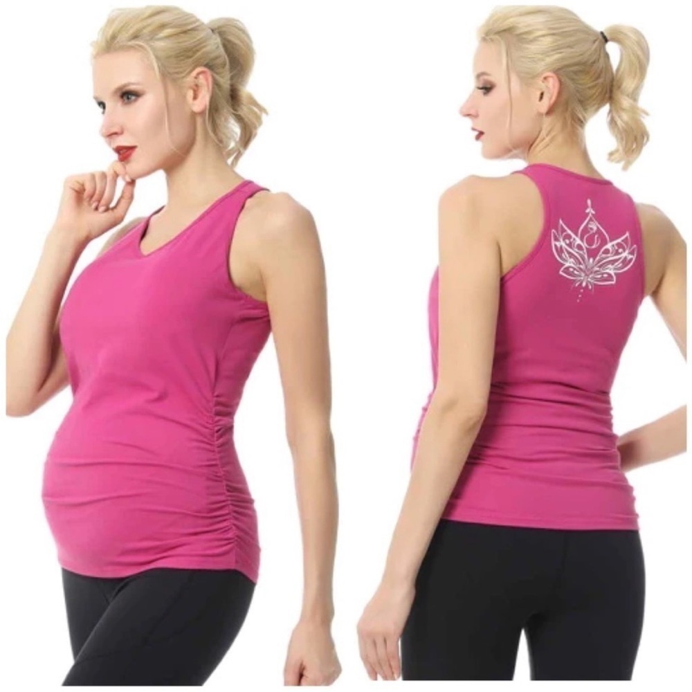 KIMI + Kai Maternity‎ “Rachel” Performance Tank Top In Berry Size M
